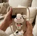 Cow Phone Pouch Amigurumi Pattern step 1 - construction progress