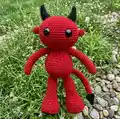 The Little Devil Amigurumi Pattern step 2 - assembly progress