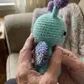 Blue the Butterfly Amigurumi Pattern step 2 - assembly progress
