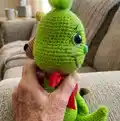 Baby Grinch Amigurumi Pattern step 2 - assembly progress