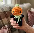Mini Pumpkin Man Amigurumi Pattern step 1 - construction progress