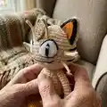 Meowth Amigurumi Pattern step 2 - assembly progress