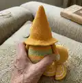 Lemon gnome Amigurumi Pattern step 4 - final assembly and finishing