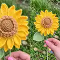Crochet Sunflower Pattern step 3 - details and accessories