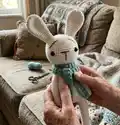 Straight Bunny Amigurumi Pattern step 1 - construction progress