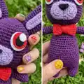 FNAF Bonnie Amigurumi Pattern step 3 - details and accessories