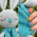 Bunny Lovey Crochet Amigurumi Pattern step 2 - assembly progress