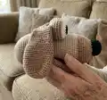 Dog Hand Puppet Amigurumi Pattern step 2 - assembly progress