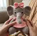Little Elephant Amigurumi Pattern step 4 - final assembly and finishing