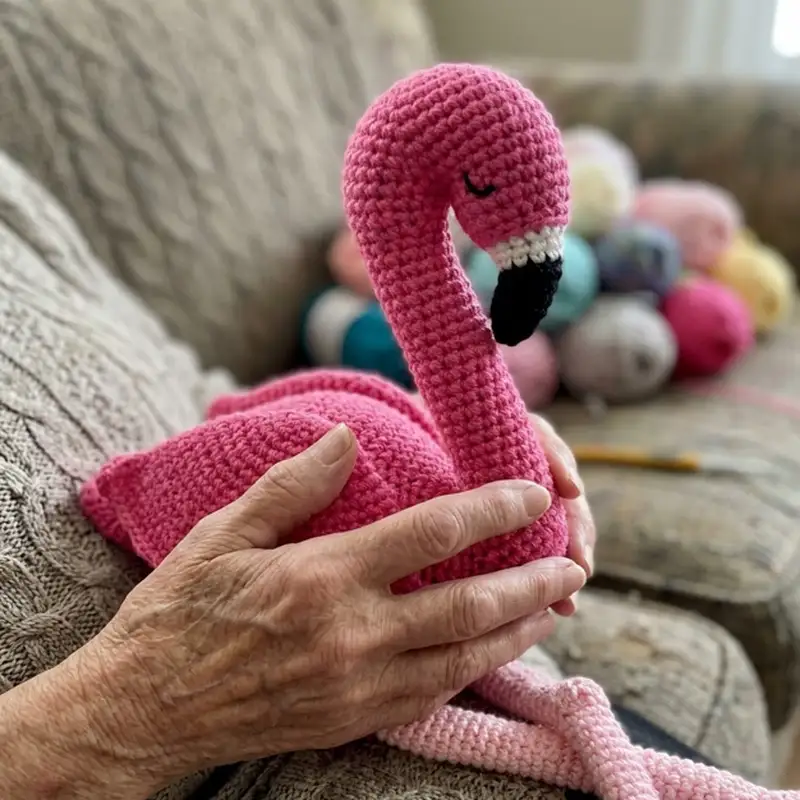 Complimentary Intermediate crochet pattern: Florence the Flamingo Amigurumi Pattern - Simple to follow guide