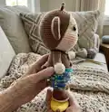 Oakley the Monkey Amigurumi Pattern step 2 - assembly progress