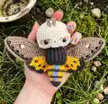 Deaths Head Hawk Moth Amigurumi Pattern step 4 - final assembly and finishing