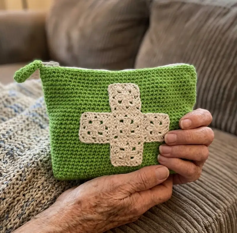 Complimentary Intermediate crochet pattern: First Aid Kit Zippered Pouch Pattern - Simple to follow guide