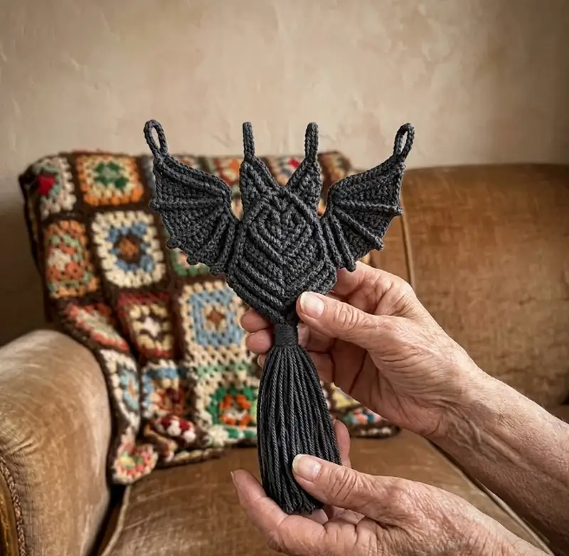 Quality crochet pattern: Macrame Bat Wall Hanging Pattern - Intermediate level guide with complete instructions