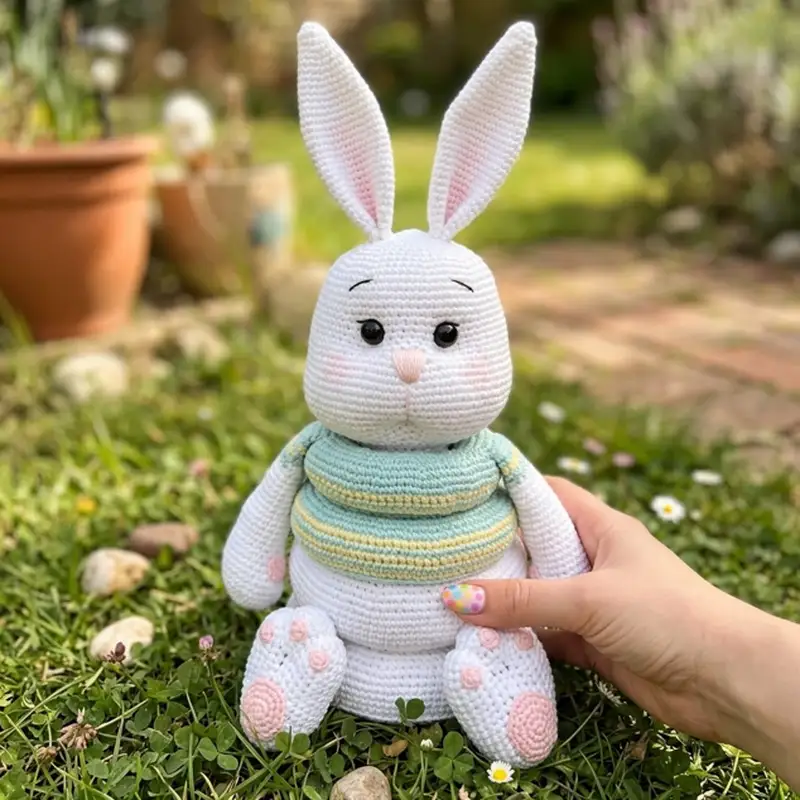 Complimentary Intermediate crochet pattern: Bunny Stacking Toy Amigurumi Pattern - Simple to follow guide
