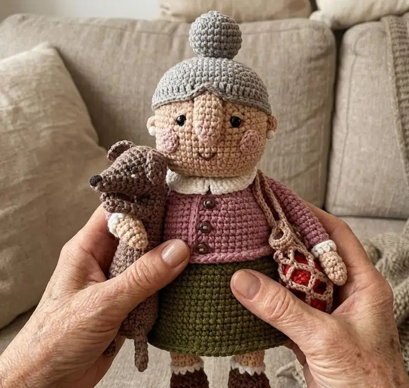 Complimentary Intermediate crochet pattern: Grandma Amigurumi Pattern - Simple to follow guide
