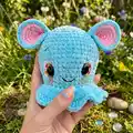 Blue the Dumbo Octopus Amigurumi Pattern step 4 - final assembly and finishing